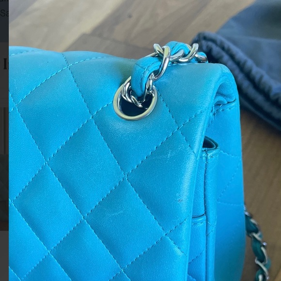 Chanel Jumbo Double Flap Bag Turquoise Blue Lambskin - Picture 8 of 15